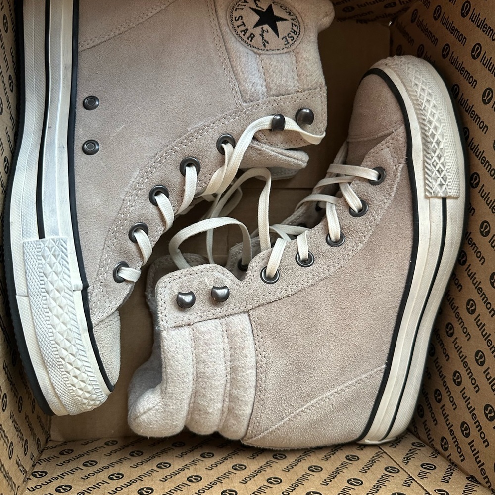 Converse High-Top Genuine leather Wedge Sneakers Sz 8.5 - Picture 5 of 8